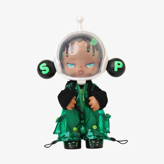 SKULLPANDA OOTD The Wild Green Figurine by POP MART with green outfit and helmet accessories, 7.4 inches tall collectible toy